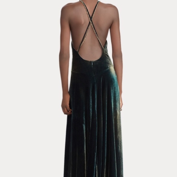 Ralph Lauren Hadley Green Velvet Gown NWT - Picture 6 of 12